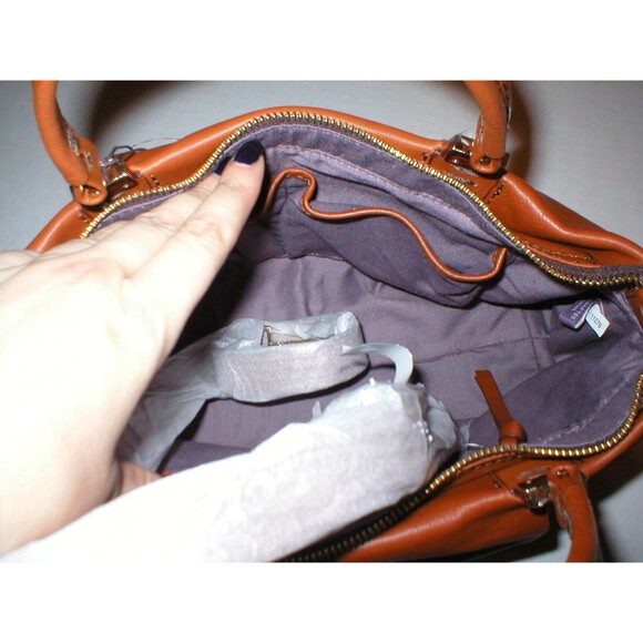 Authentic Kooba Leather Handbag Bag Brown Logo New NWT Satchel Womens Bag Strap - Picture 5 of 9